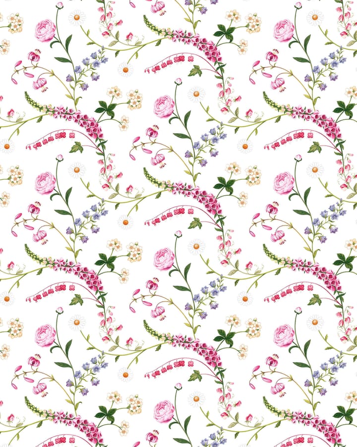 Trädgårdsblom tyg - Rosa - Arvidssons Textil