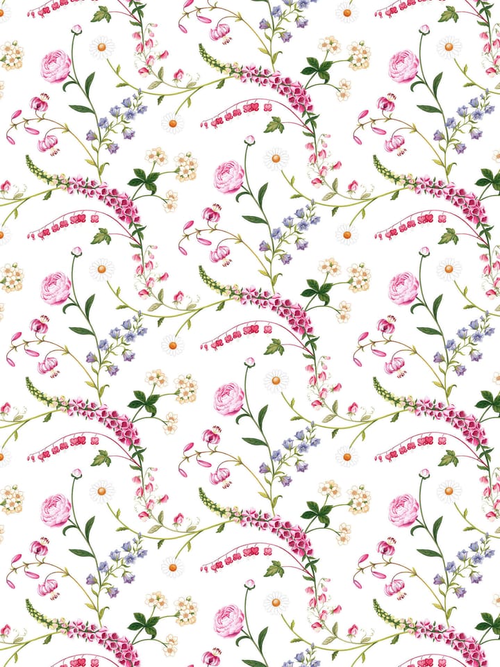 Trädgårdsblom vaxduk - Rosa - Arvidssons Textil