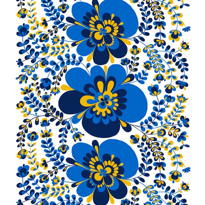 Viveka tyg - Blå-gul - Arvidssons Textil