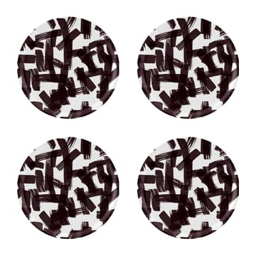 Kryss glasunderlägg Ø11 cm 4-pack - Black-white - Åry Home
