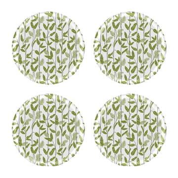 Mougli Green glasunderlägg Ø11 cm 4-pack - Green-white - Åry Home