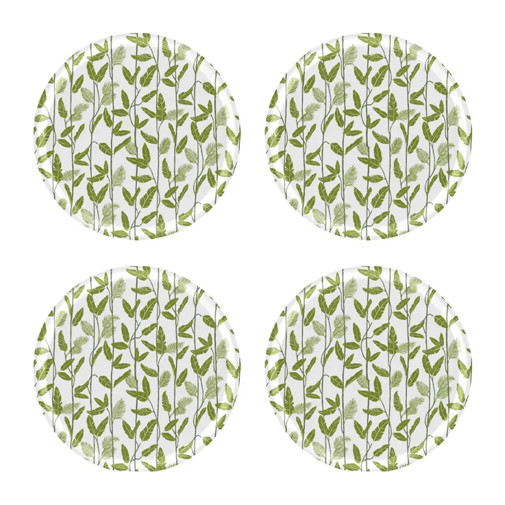 Åry Home Mougli Green glasunderlägg Ø11 cm 4-pack Green-white