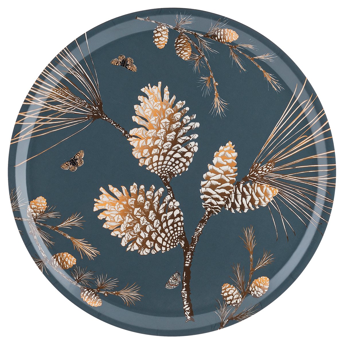 Åry Home Pine Cone bricka 38 cm Thunder blue | Skandinavisk Design | Brickor | Blå
