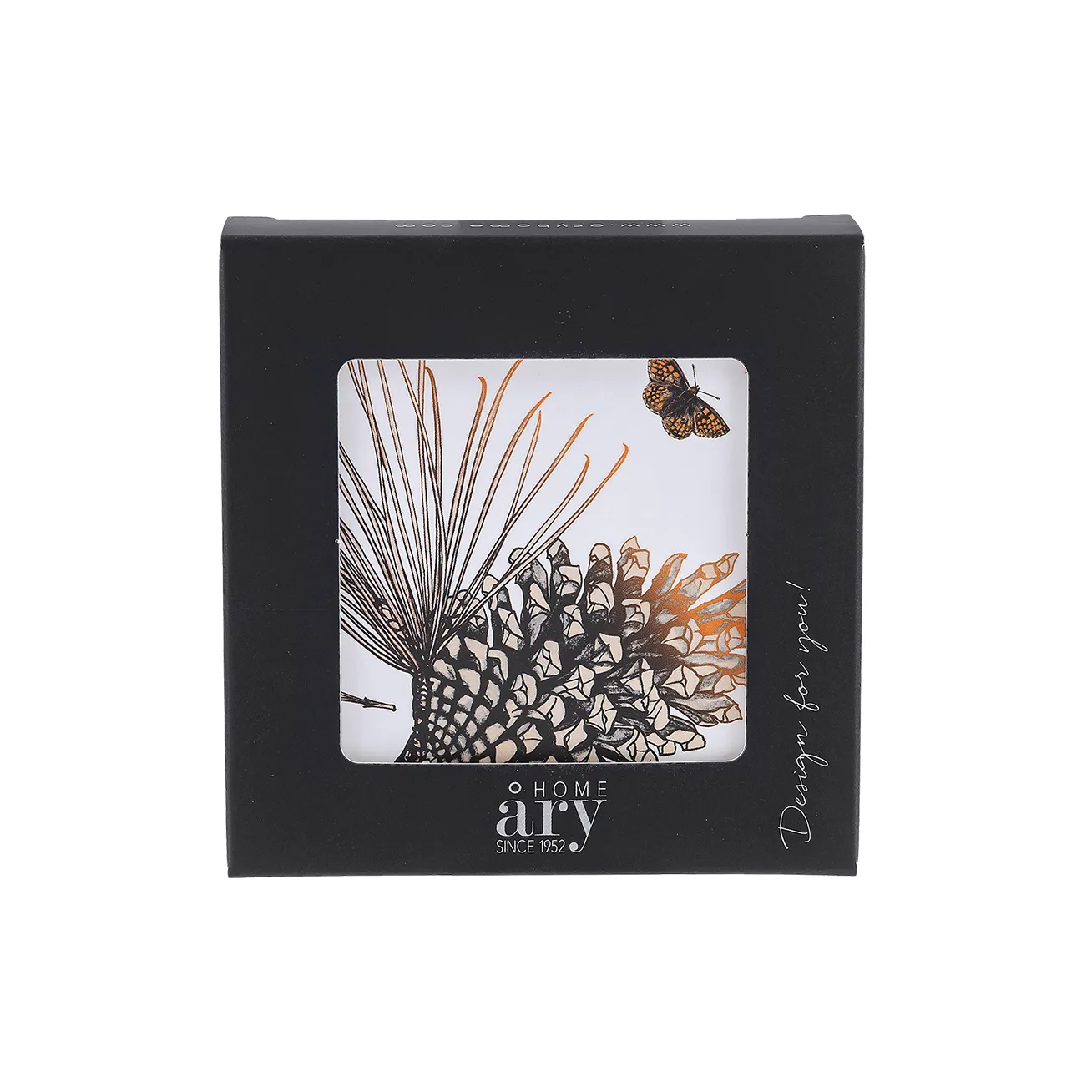 Pine Cone glasunderlägg 6-pack, Cotton white Åry Home