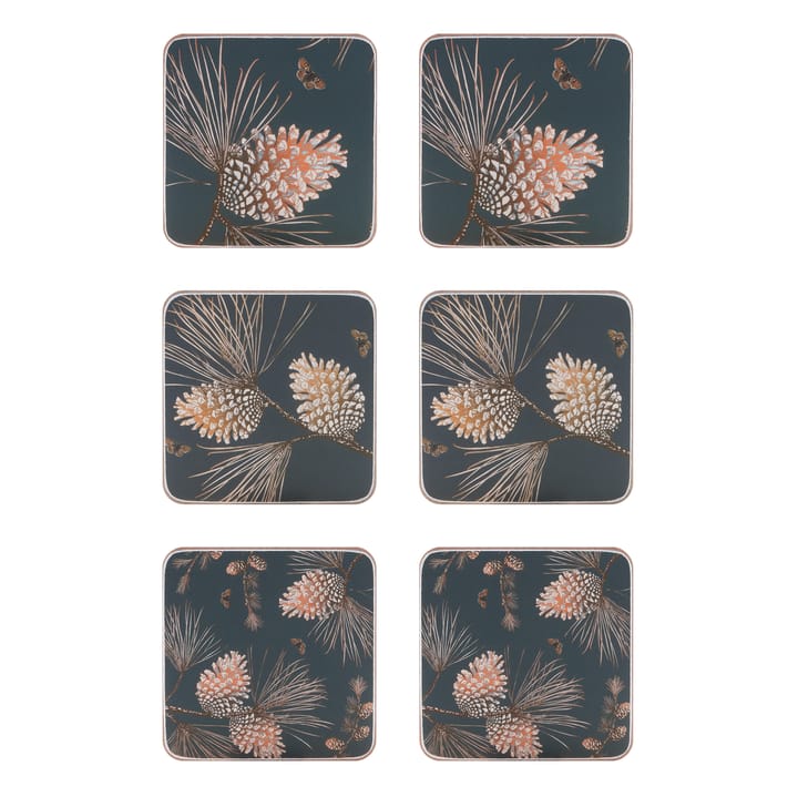 Pine Cone glasunderlägg 6-pack - Thunder - Åry Home