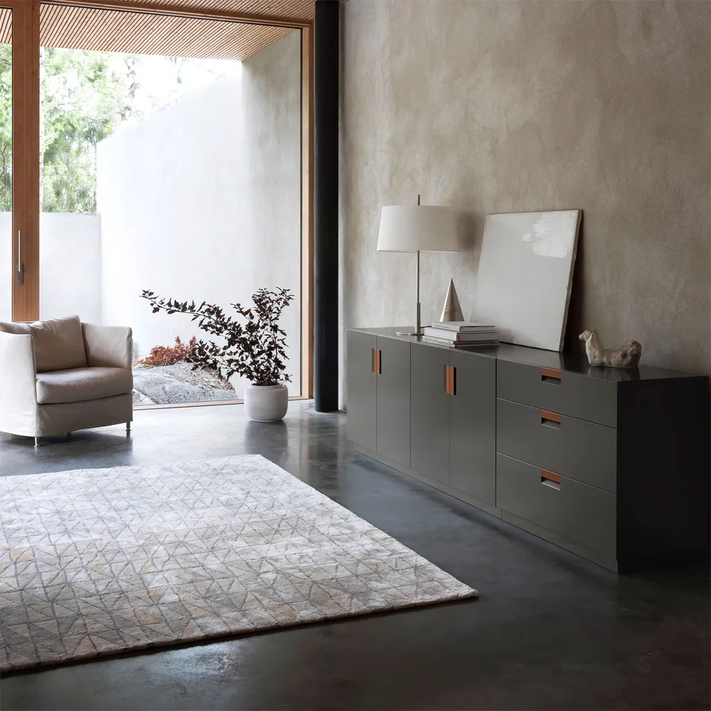 Frame 160 Medium skåp, char grey, vikdörrar, 42cm, cognac Asplund