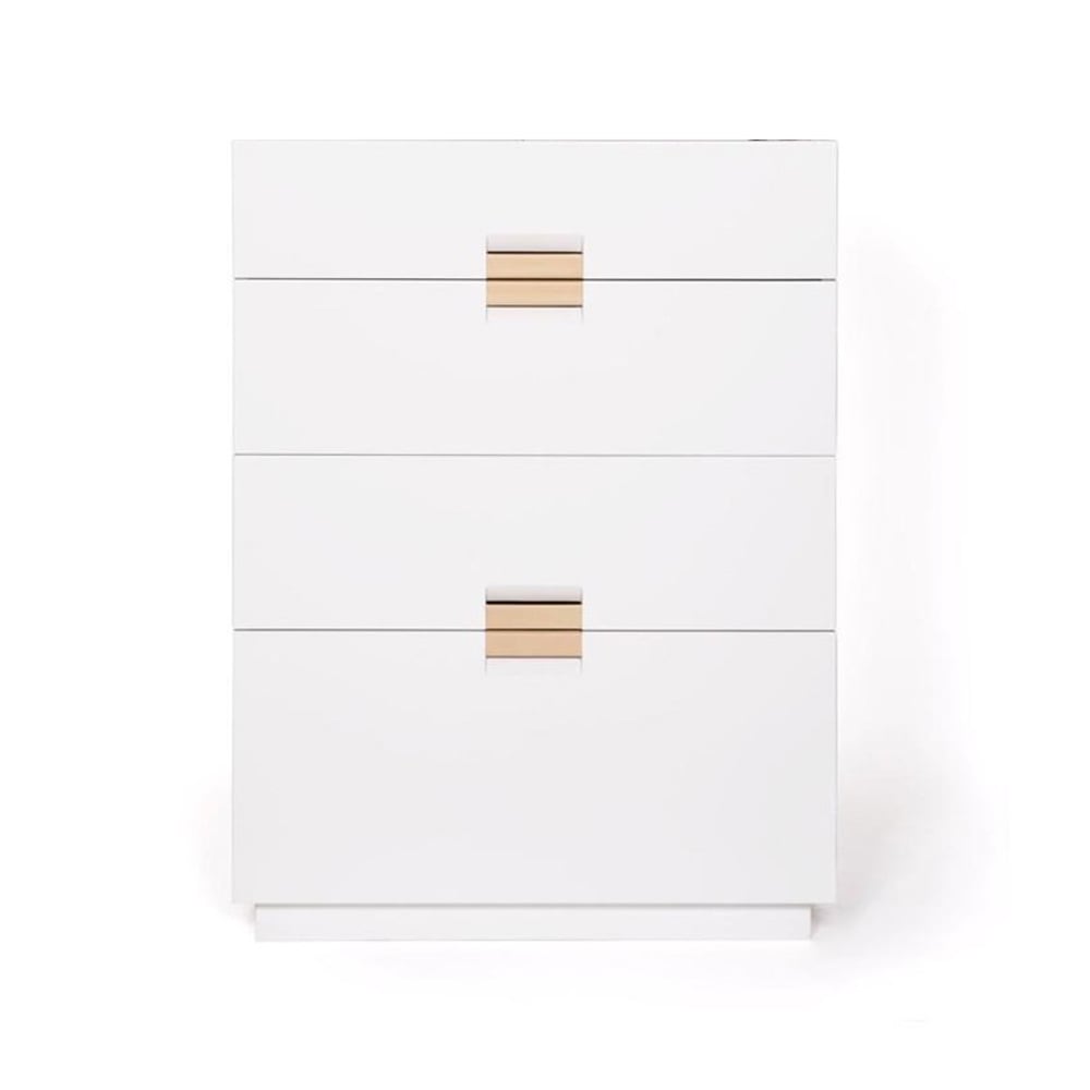 Asplund Frame high byrå white, läder natural | Skandinavisk Design | Byråer | Vit
