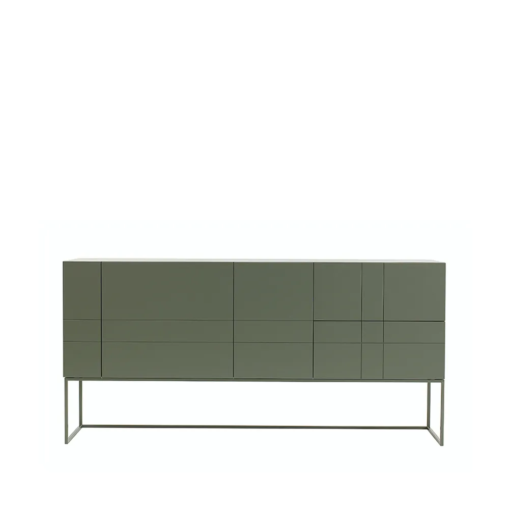 Kilt Light 180 sideboard, green khaki, 3 dörrar, 2 lådor Asplund