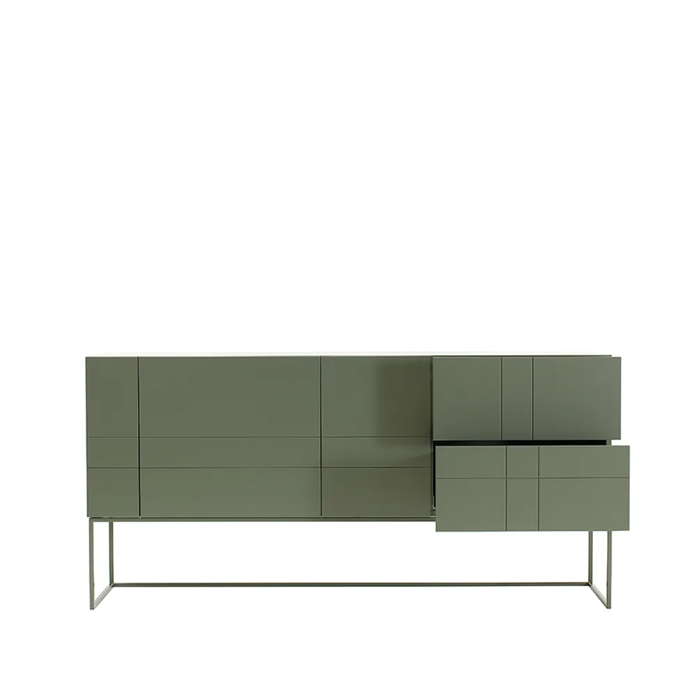 Kilt Light 180 sideboard, green khaki, 3 dörrar, 2 lådor Asplund
