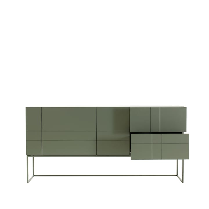 Kilt Light 180 sideboard - green khaki, 3 dörrar, 2 lådor - Asplund