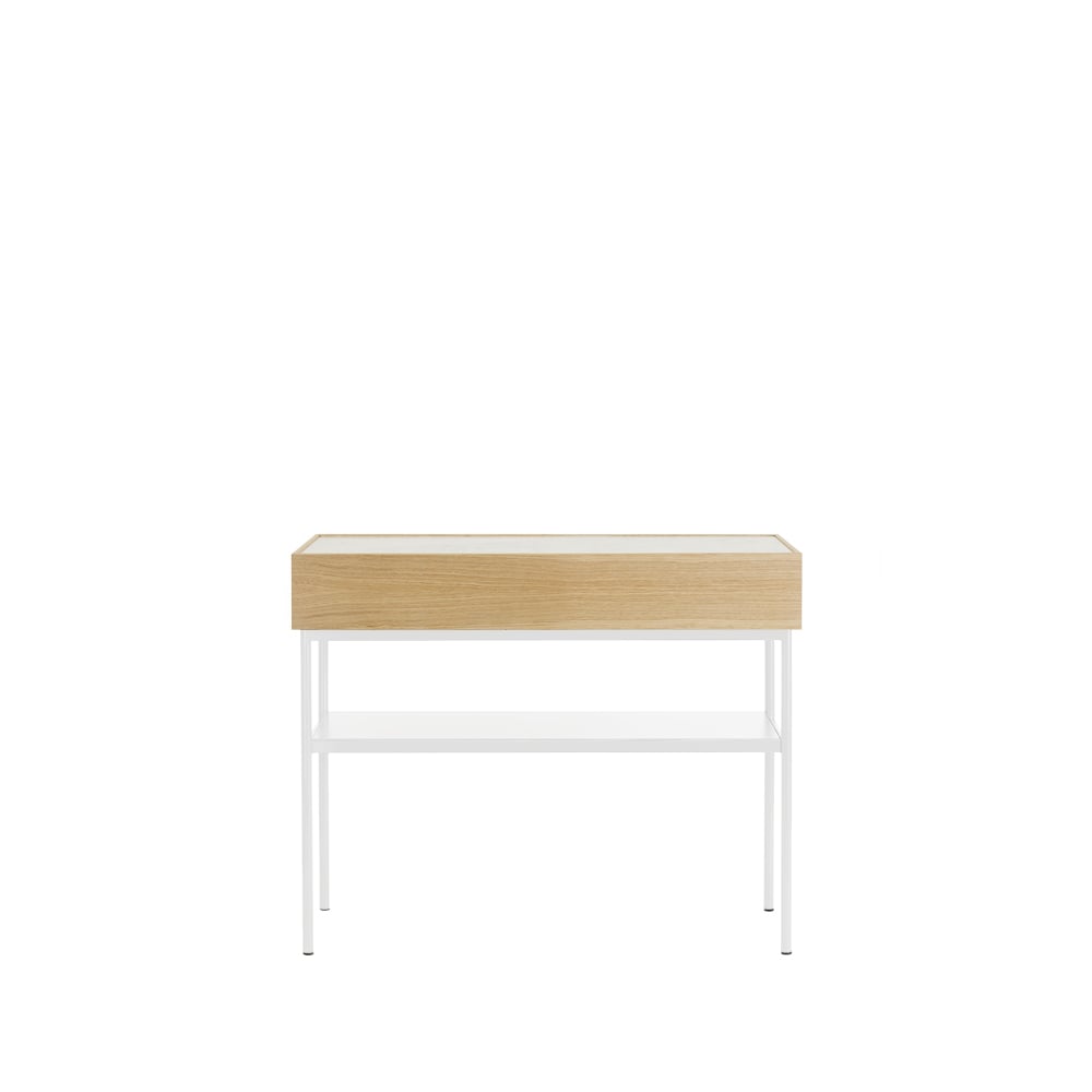 Asplund Luc 100 konsolbord vitbetsad ek (p2), marmorskiva