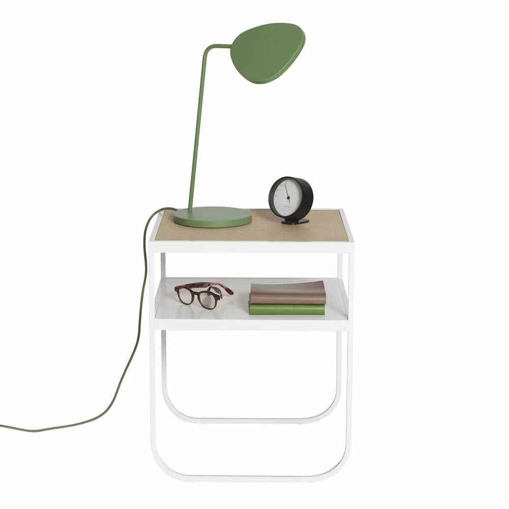 Nati Tati sängbord, marmor vit, char grey stativ Asplund