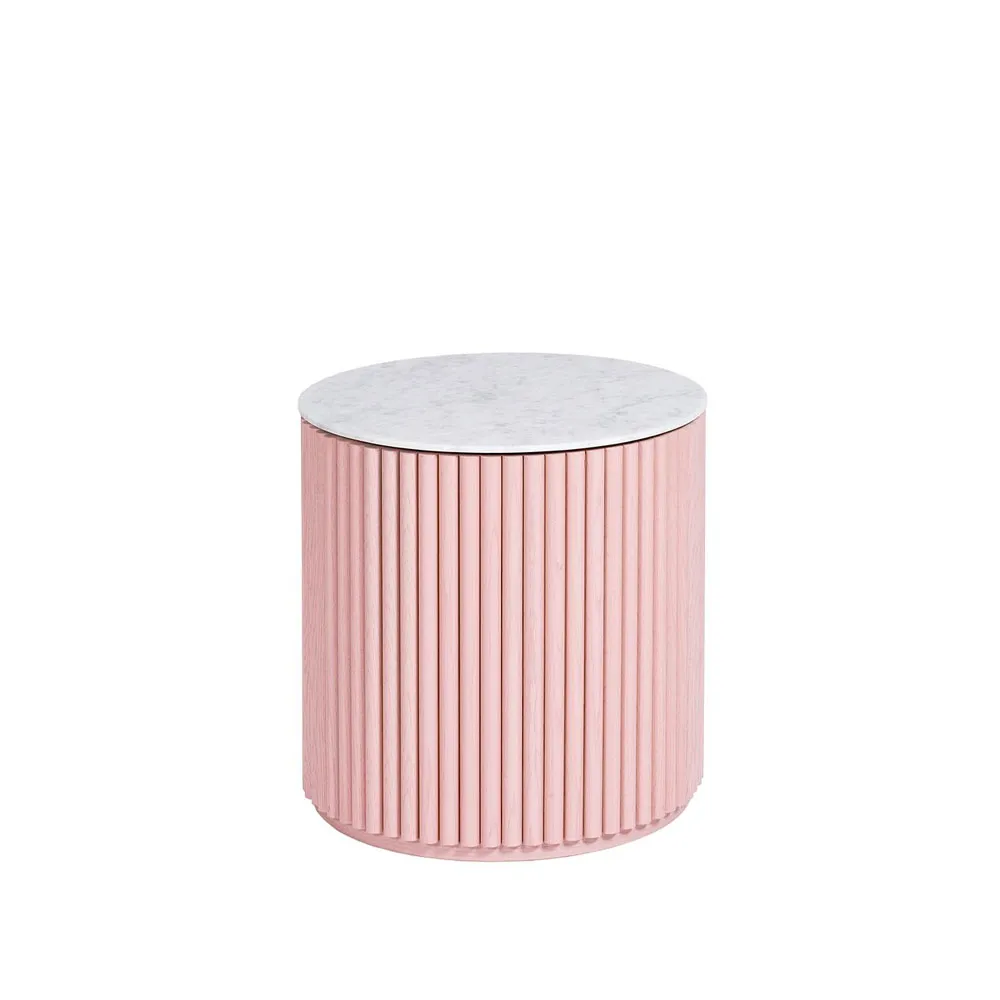 Petit Palais sidobord, dusty pink, h42, topp carraramarmor Asplund