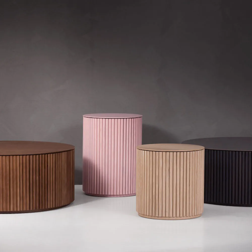 Petit Palais sidobord, dusty pink, h42, topp carraramarmor Asplund