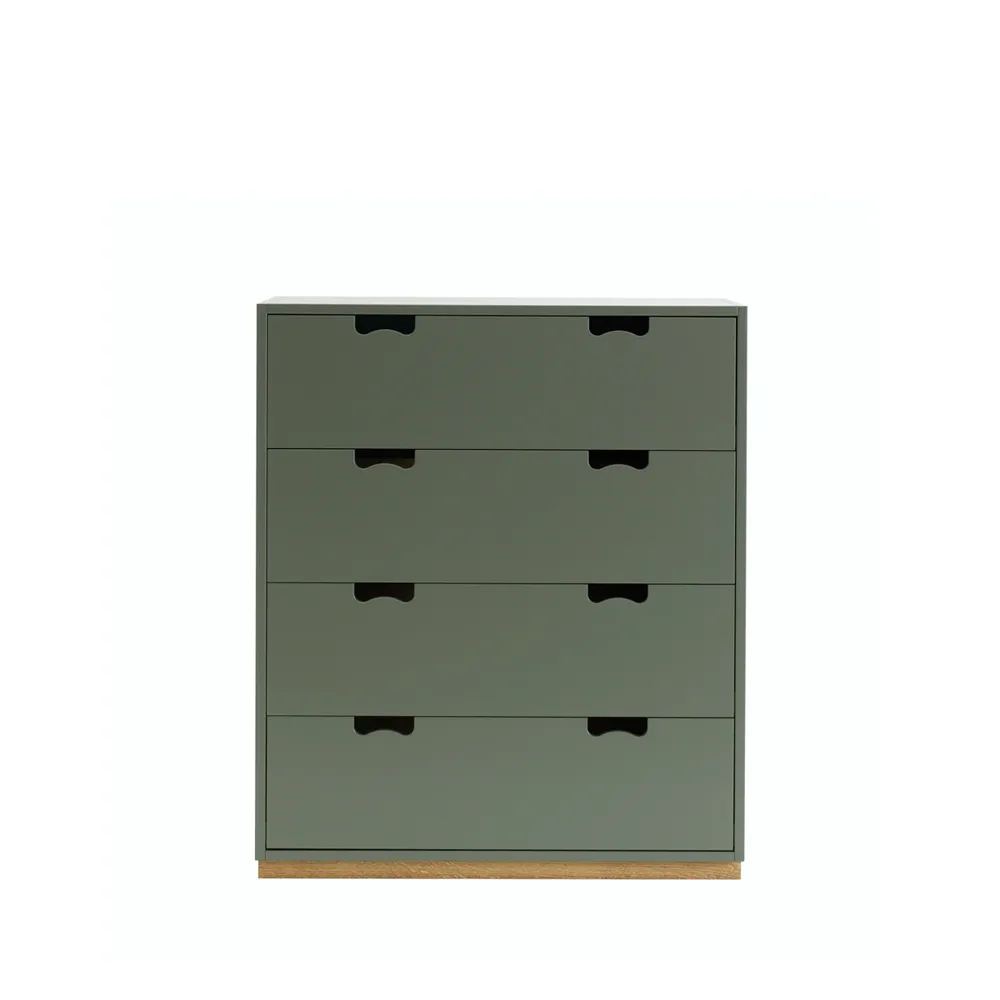 Snö A byrå, green khaki, eksockel Asplund