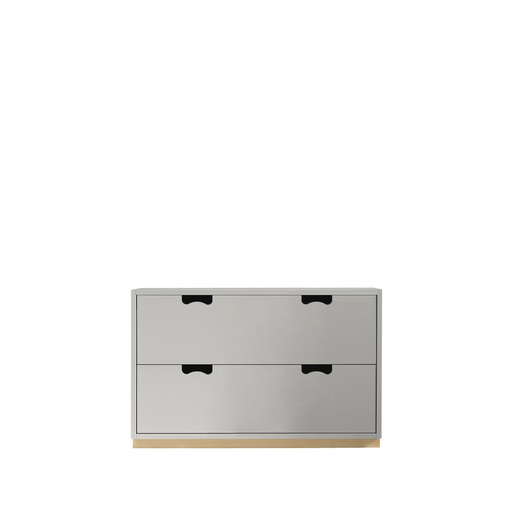 Asplund Snö A2 byrå light grey, björksockel | Skandinavisk Design | Byråer | Grå