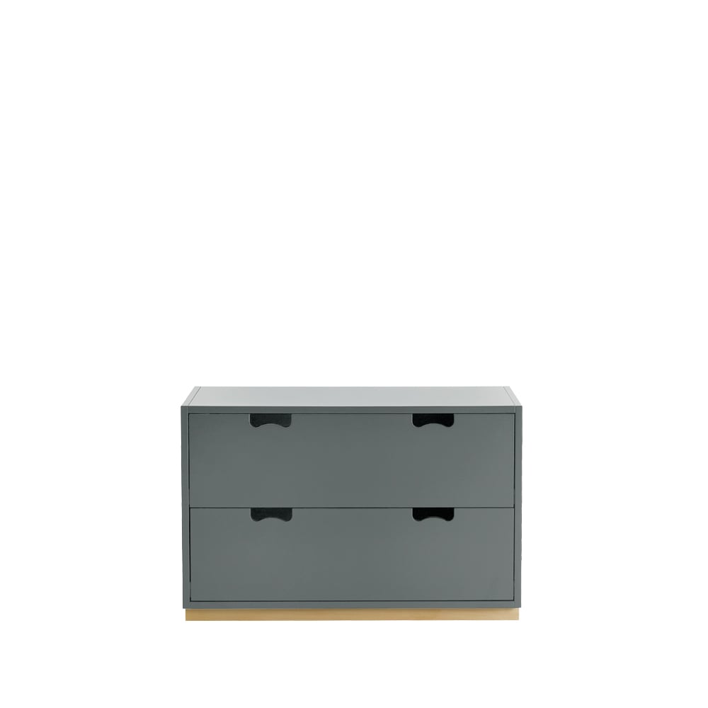 Asplund Snö A2 byrå storm grey, björksockel | Skandinavisk Design | Byråer | Grå