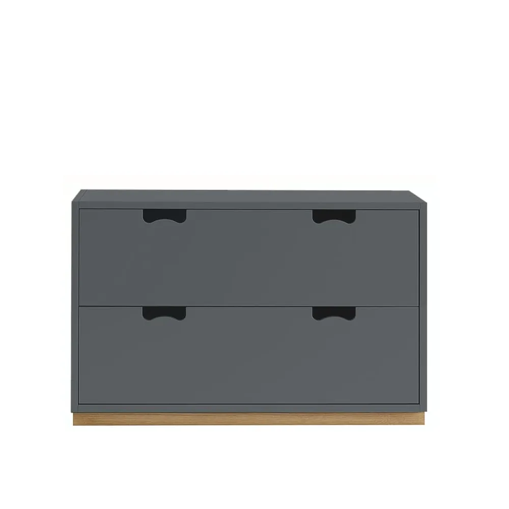 Snö A2 byrå, storm grey, eksockel Asplund