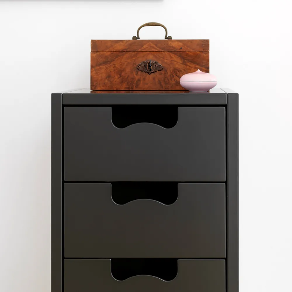 Snö A3 byrå, char grey, björksockel Asplund