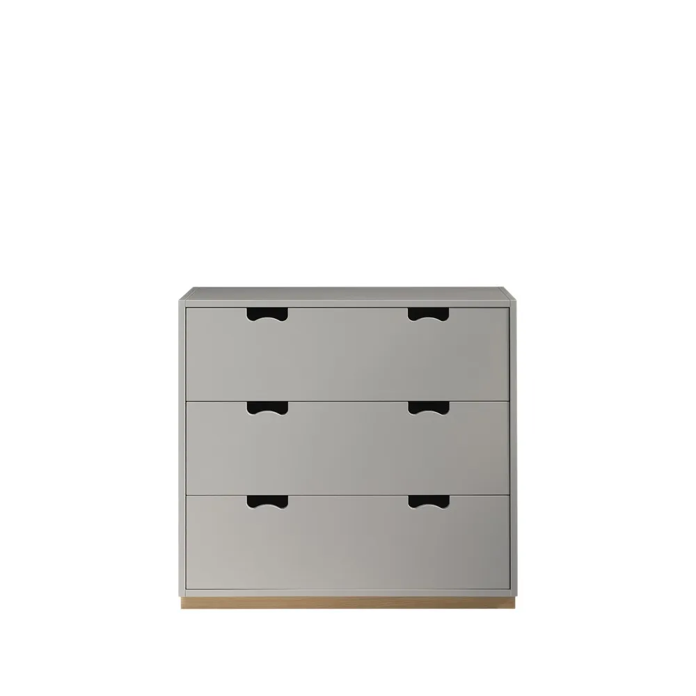 Snö A3 byrå, light grey, björksockel Asplund