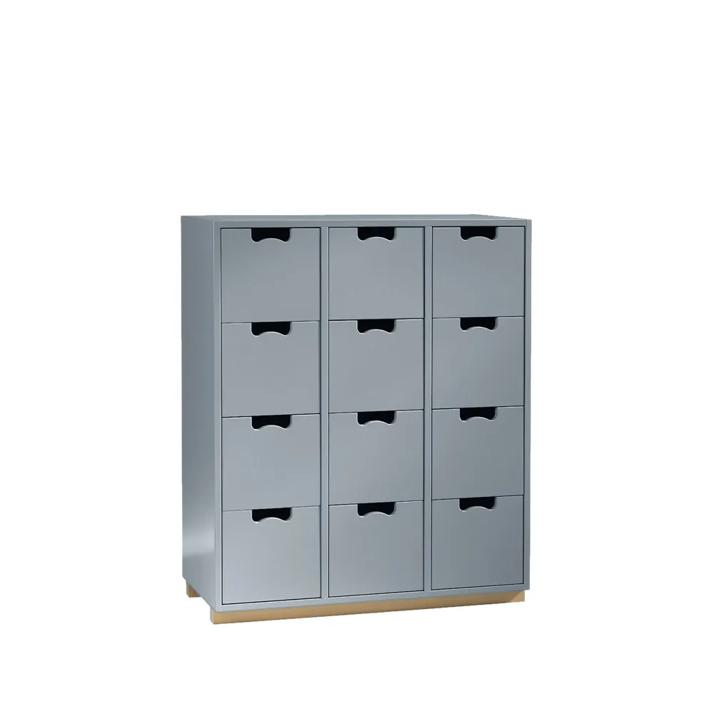 Snö B byrå, nordic blue, björksockel Asplund