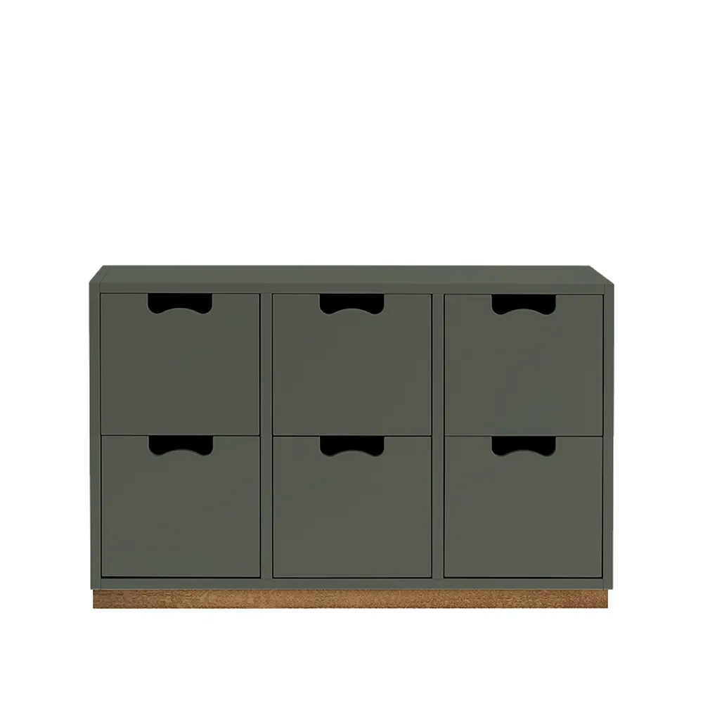 Asplund Snö B2 byrå green khaki, eksockel