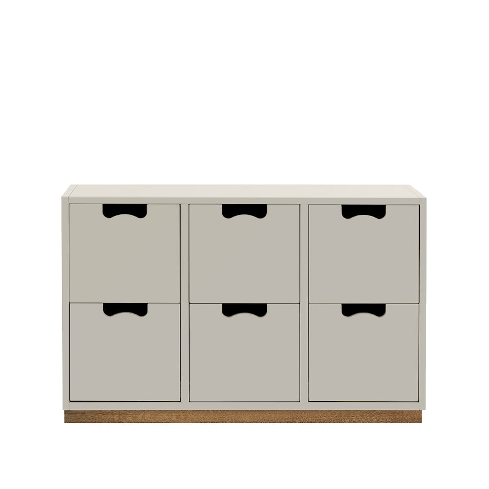 Asplund Snö B2 byrå light grey, eksockel | Skandinavisk Design | Byråer | Grå