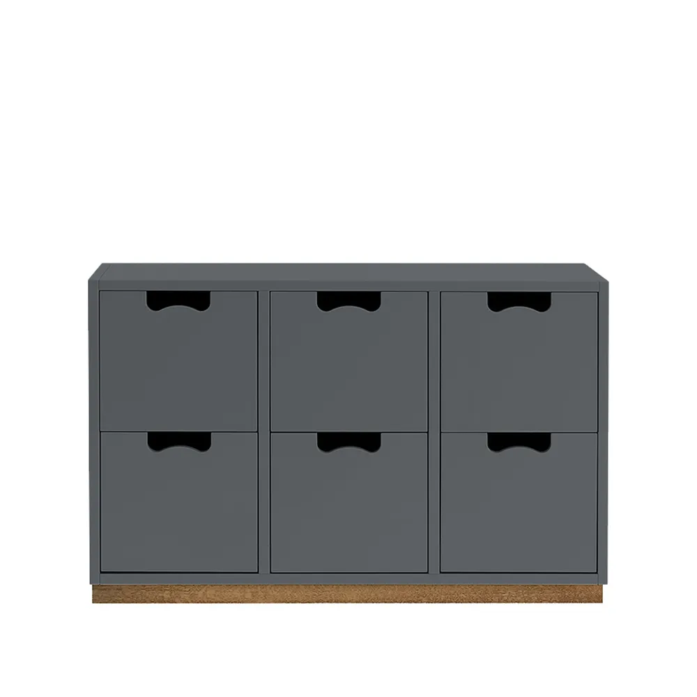 Asplund Snö B2 byrå storm grey, eksockel