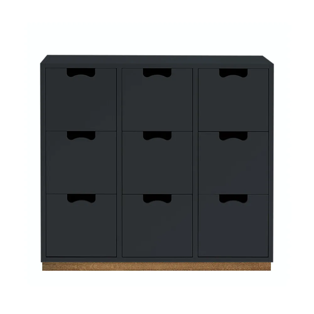 Asplund Snö B3 byrå char grey, eksockel