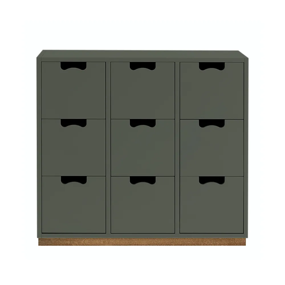 Asplund Snö B3 byrå green khaki, eksockel