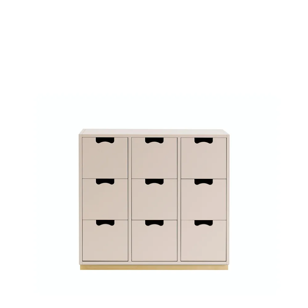 Snö B3 byrå, rose, björksockel Asplund