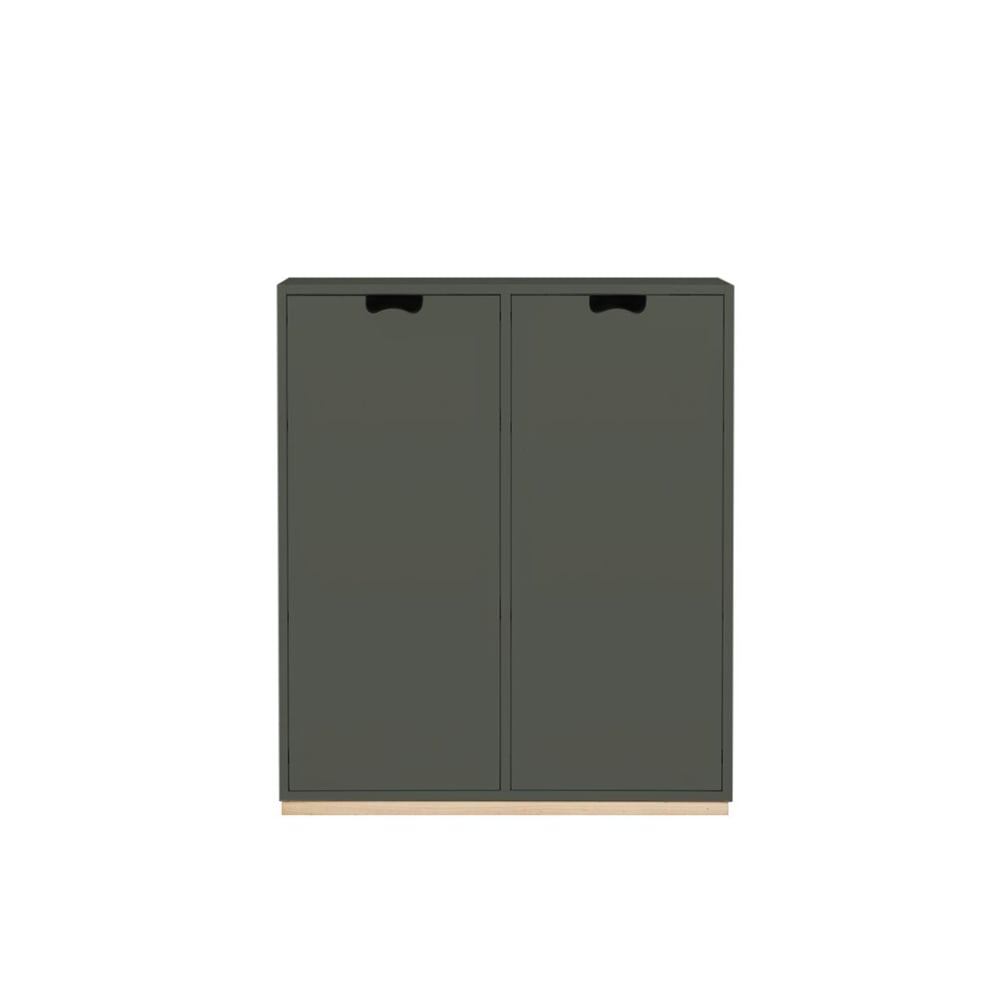 Asplund Snö E skåp green khaki, björksockel/täckta dörrar, dj.30 cm