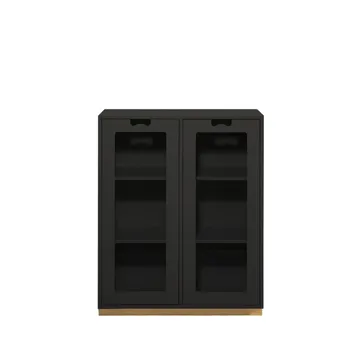 Snö E vitrinskåp - char grey, björksockel, dj.42 cm - Asplund