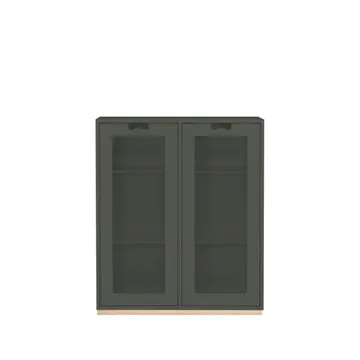 Snö E vitrinskåp - green khaki, björksockel, dj.42 cm - Asplund