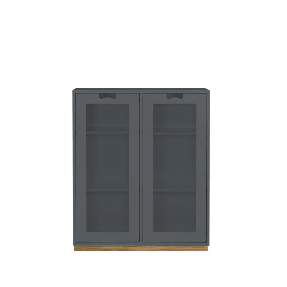 Snö E vitrinskåp, storm grey, eksockel, dj.30 cm Asplund