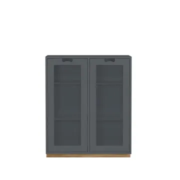 Snö E vitrinskåp - storm grey, eksockel, dj.30 cm - Asplund