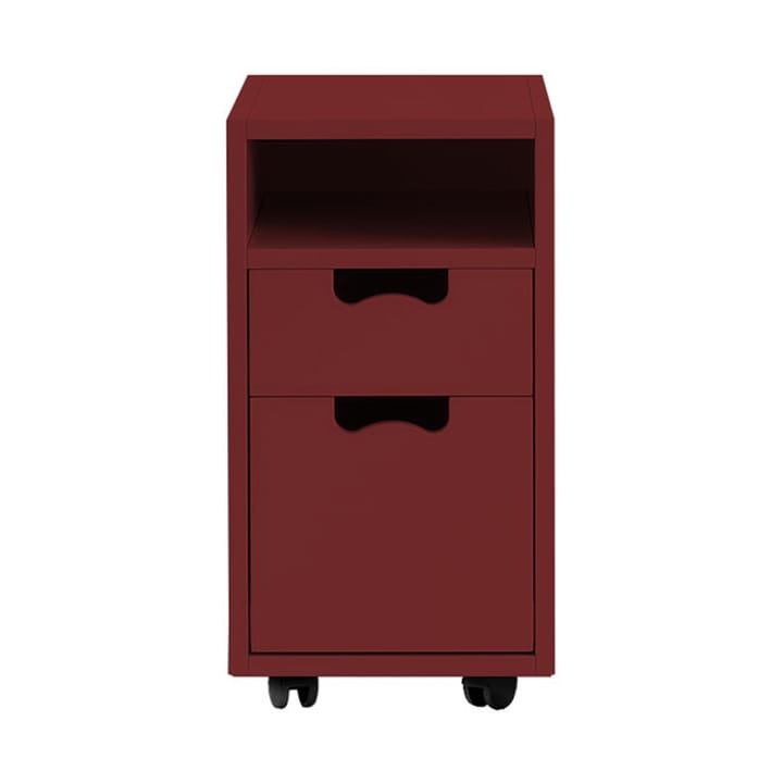 Snö G3 sängbord - Brown red, svarta hjul - Asplund