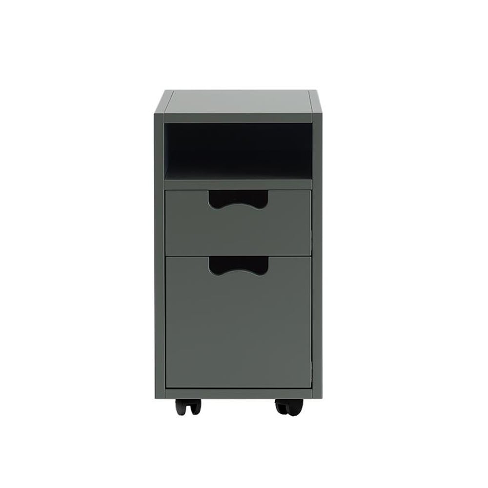 Asplund Snö G3 sängbord green khaki, svarta hjul | Skandinavisk Design | Sängbord | Grön