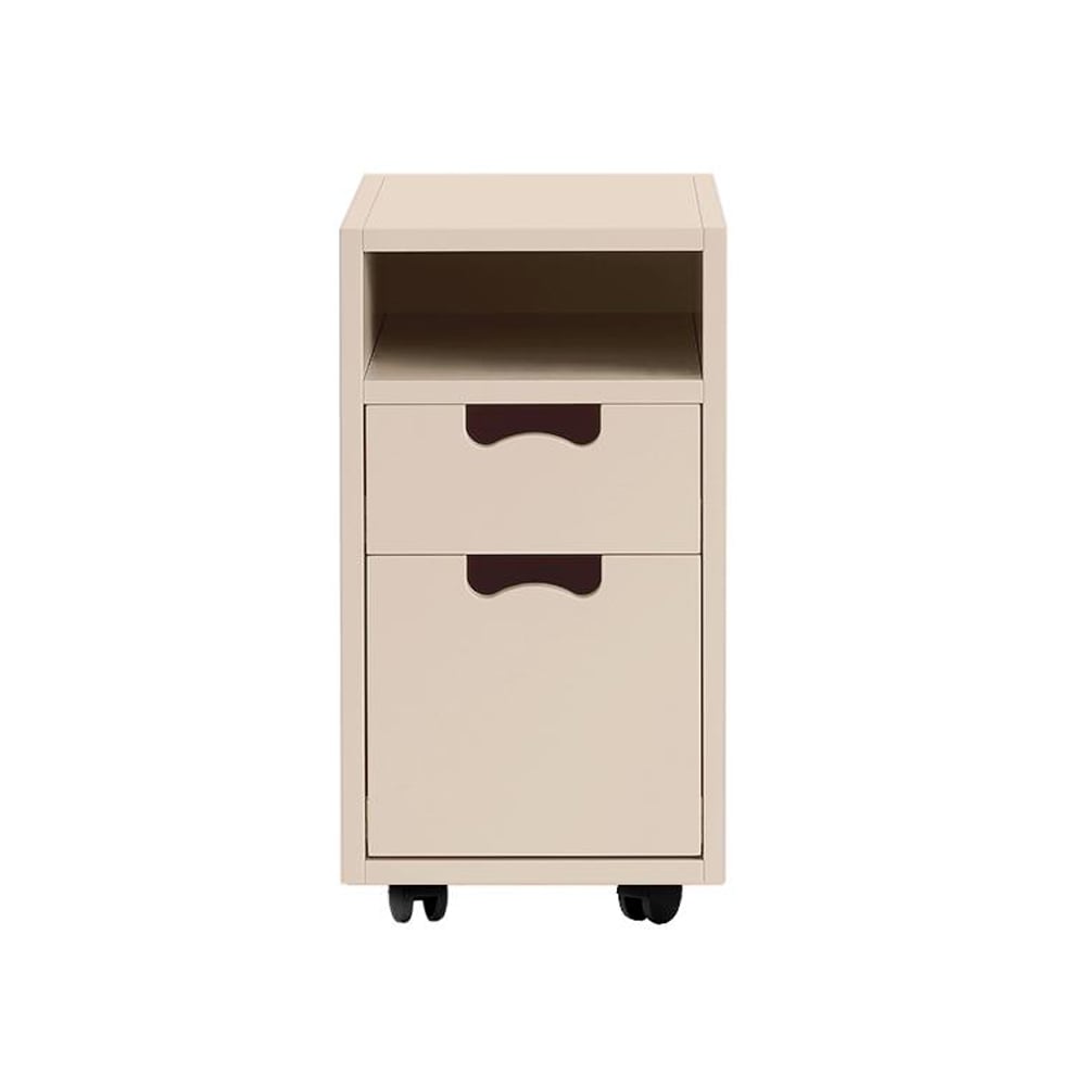 Asplund Snö G3 sängbord rose, svarta hjul | Skandinavisk Design | Sängbord | Rosa