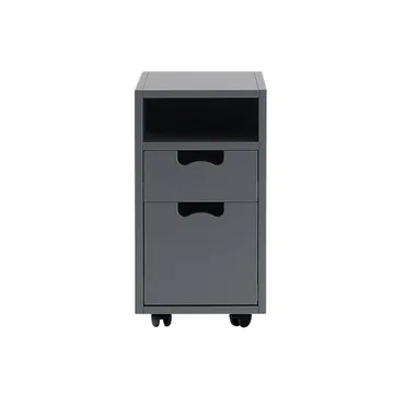 Snö G3 sängbord - storm grey, svarta hjul - Asplund