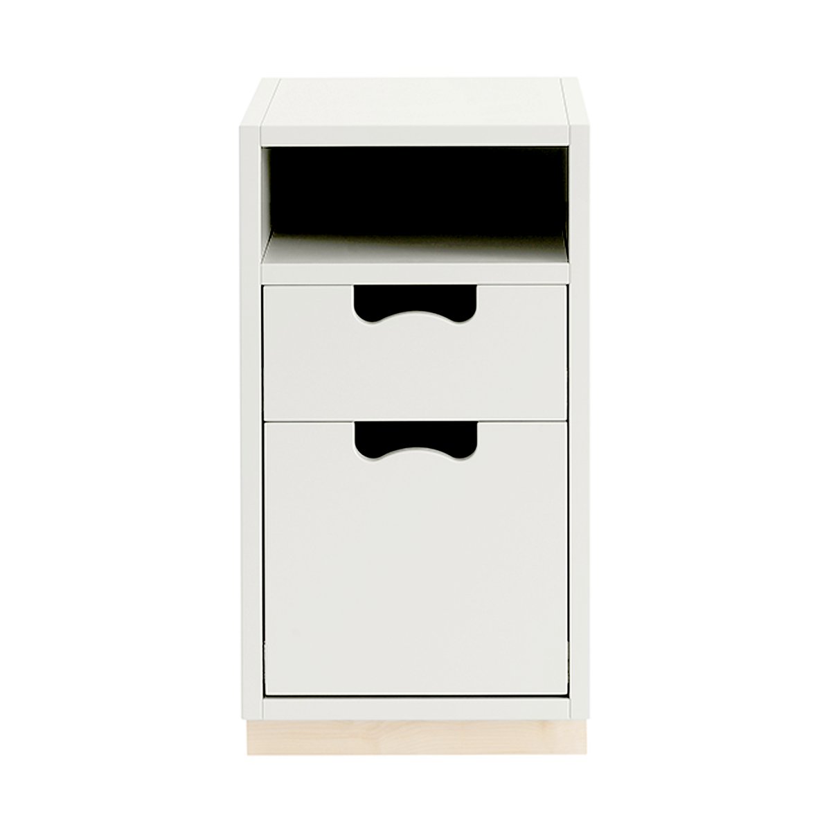 Asplund Snö G3 sängbord white, björksockel | Skandinavisk Design | Sängbord | Vit