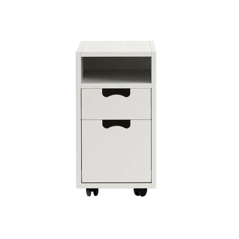 Snö G3 sängbord, white, svarta hjul Asplund