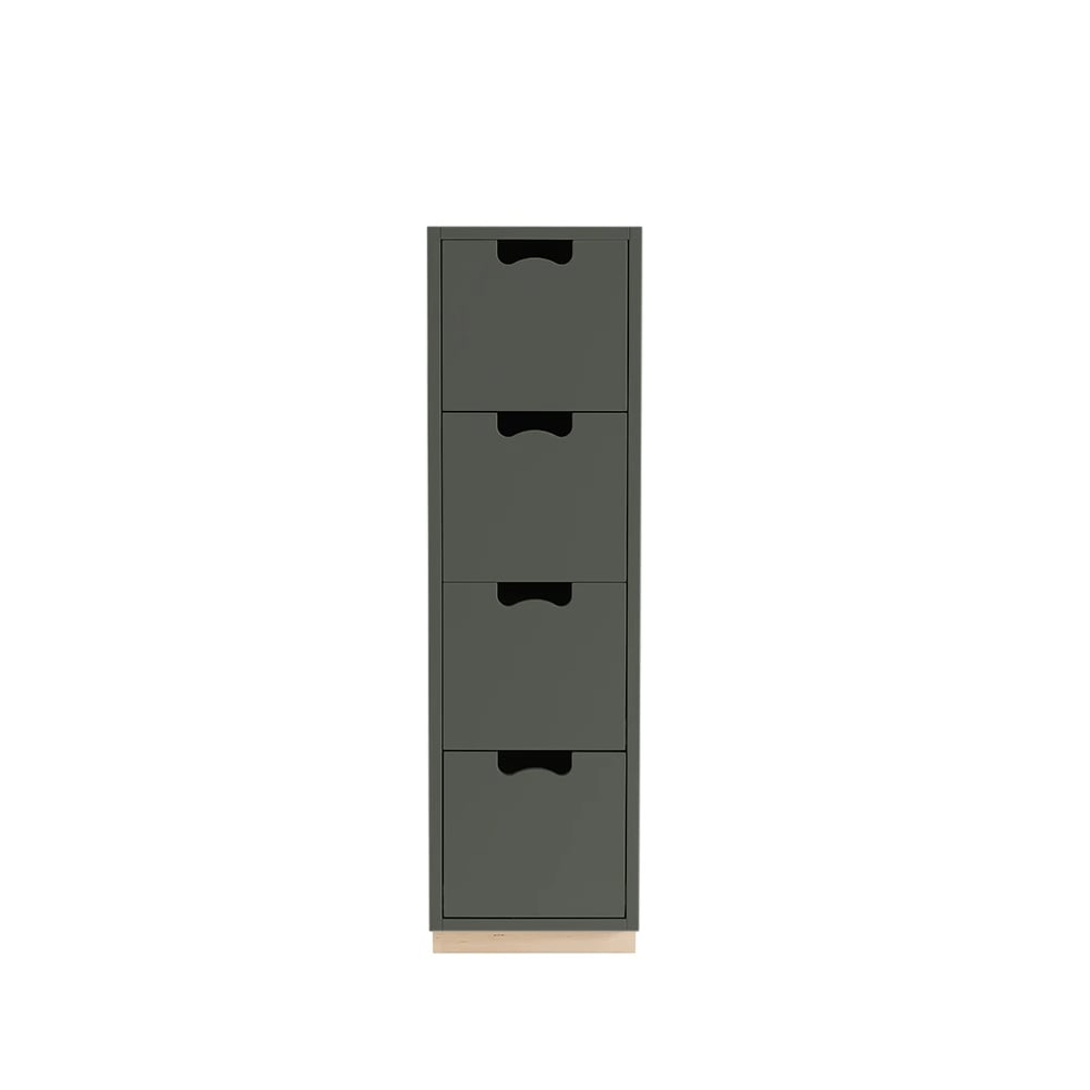 Asplund Snö J4 byrå green khaki, björksockel | Skandinavisk Design | Byråer | Grön