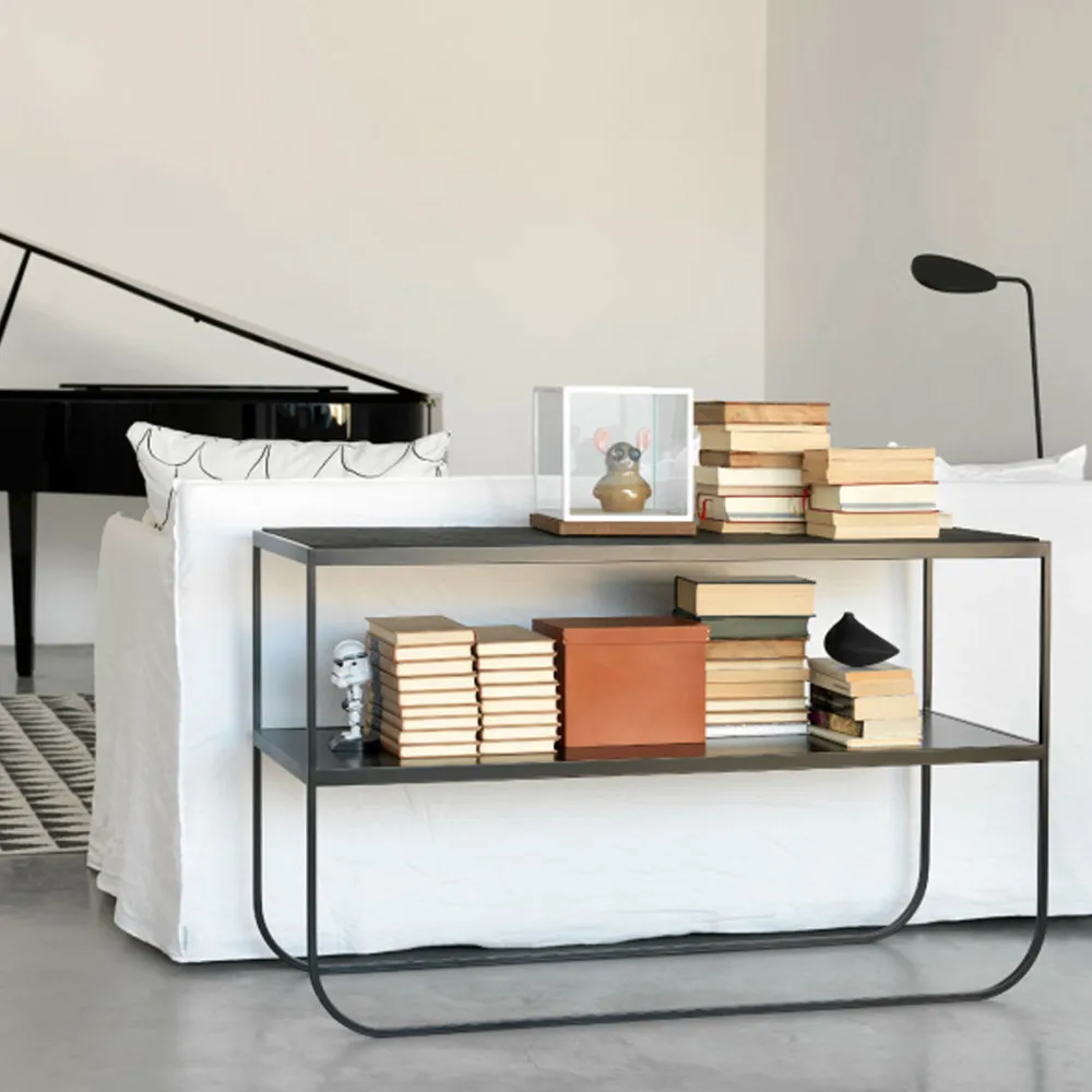 Tati console 120 konsolbord, ek vitpigment, vitt stativ, 120 Asplund