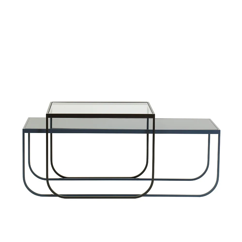 Tati Lounge High soffbord, glas, char grey Asplund