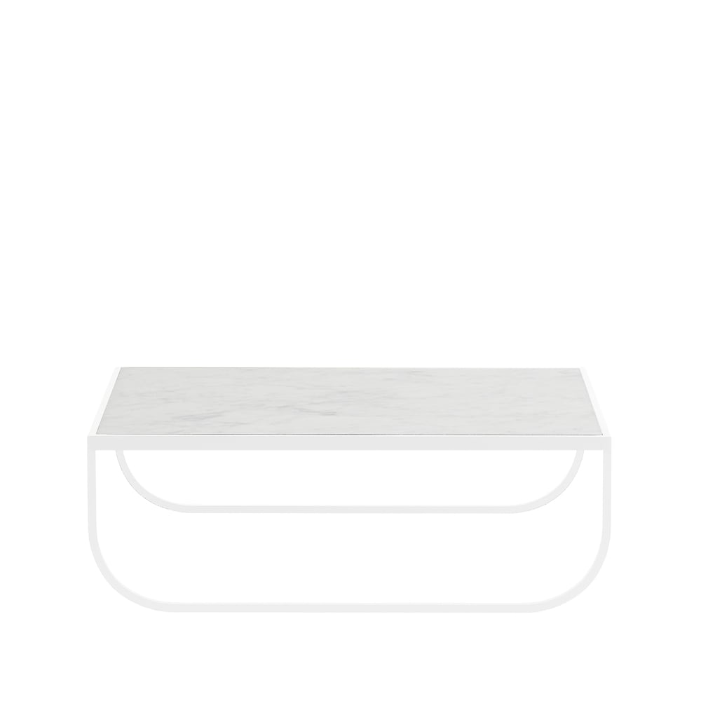 Asplund Tati Low soffbord marmor vit, vitt stativ | Skandinavisk Design | Soffbord | Vit