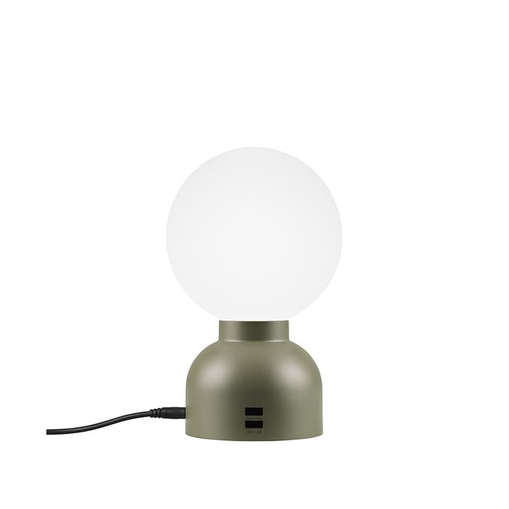 Pluggie bordslampa - pudergrön, opalglas - Ateljé Lyktan