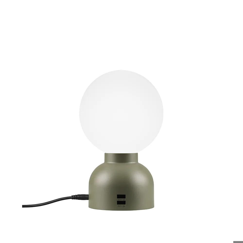 Ateljé Lyktan Pluggie bordslampa pudergrön, opalglas