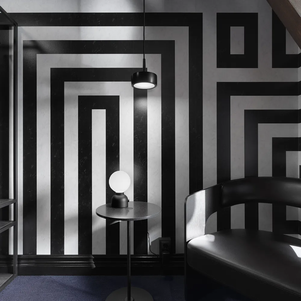 Riff Puck pendel, Vit, small, led Ateljé Lyktan