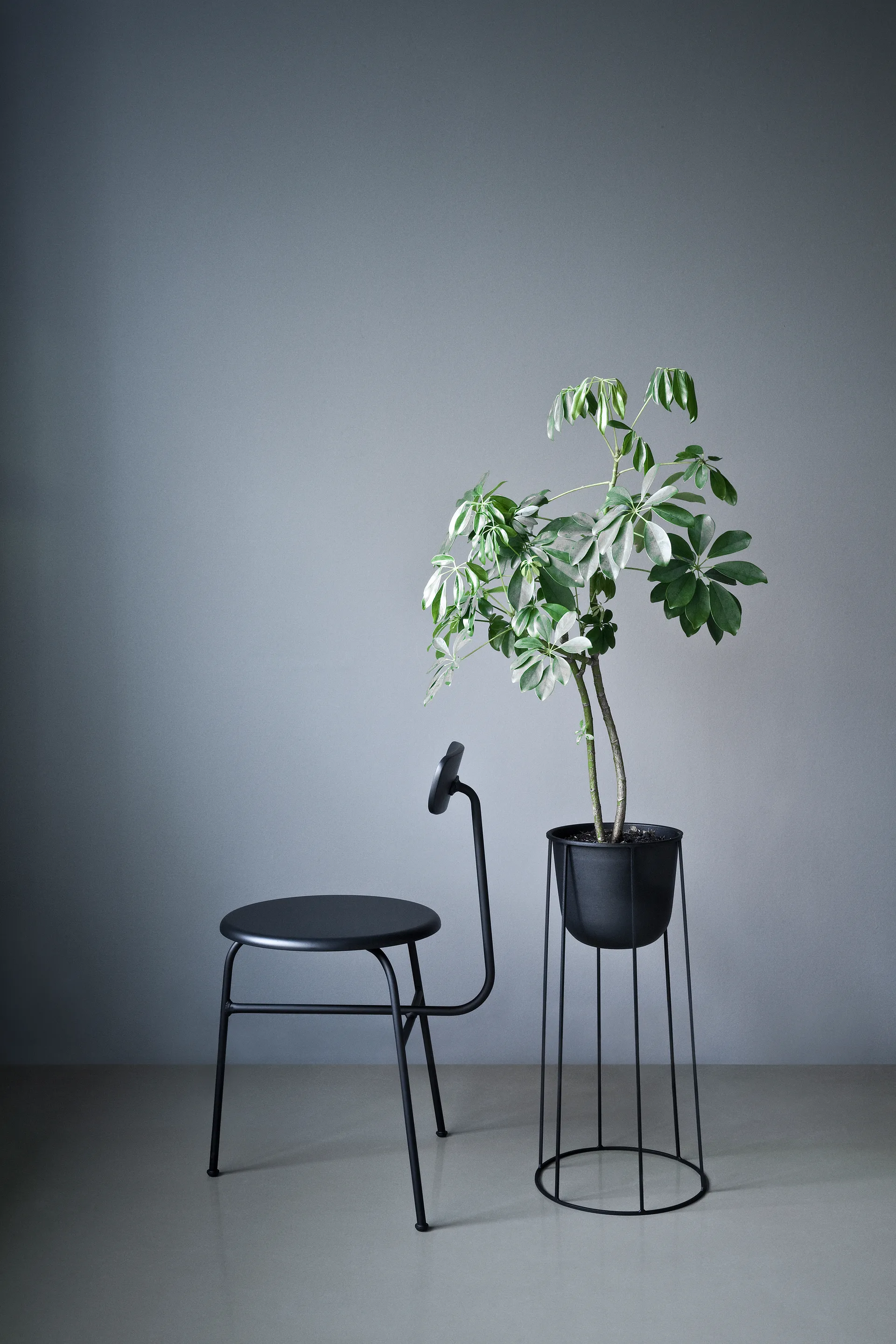 Afteroom stol lädersits 4 ben, svart-svart Audo Copenhagen